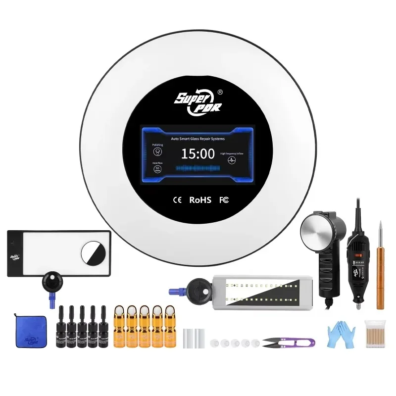 Zestaw do szybkiego naprawy szyb samochodowych - Wysoka skuteczność 95% Zestaw do naprawy pęknięć szkła Narzędzie do naprawy szyb samochodowych