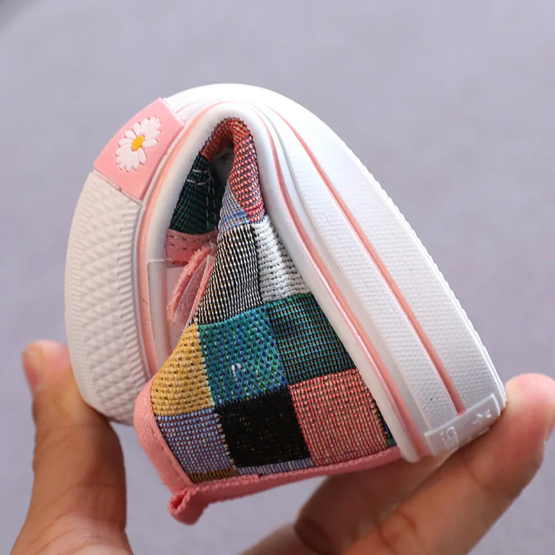 Children Canvas Shoes for Boys Girls Fashion Kids Casual Sneakers Breathable Checkered Classic Girls High-top Lattice Sneakers