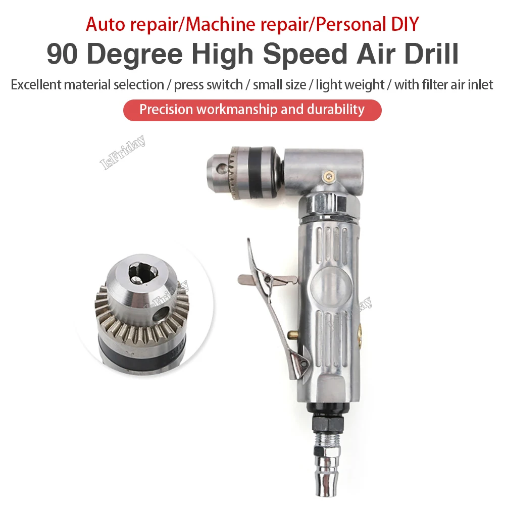 

Mini Pneumatic Drill 90 Degree Elbow Air Drilling Machine Right Angle Air Punch Drill Grinding Polisher Mill Engraving Machine