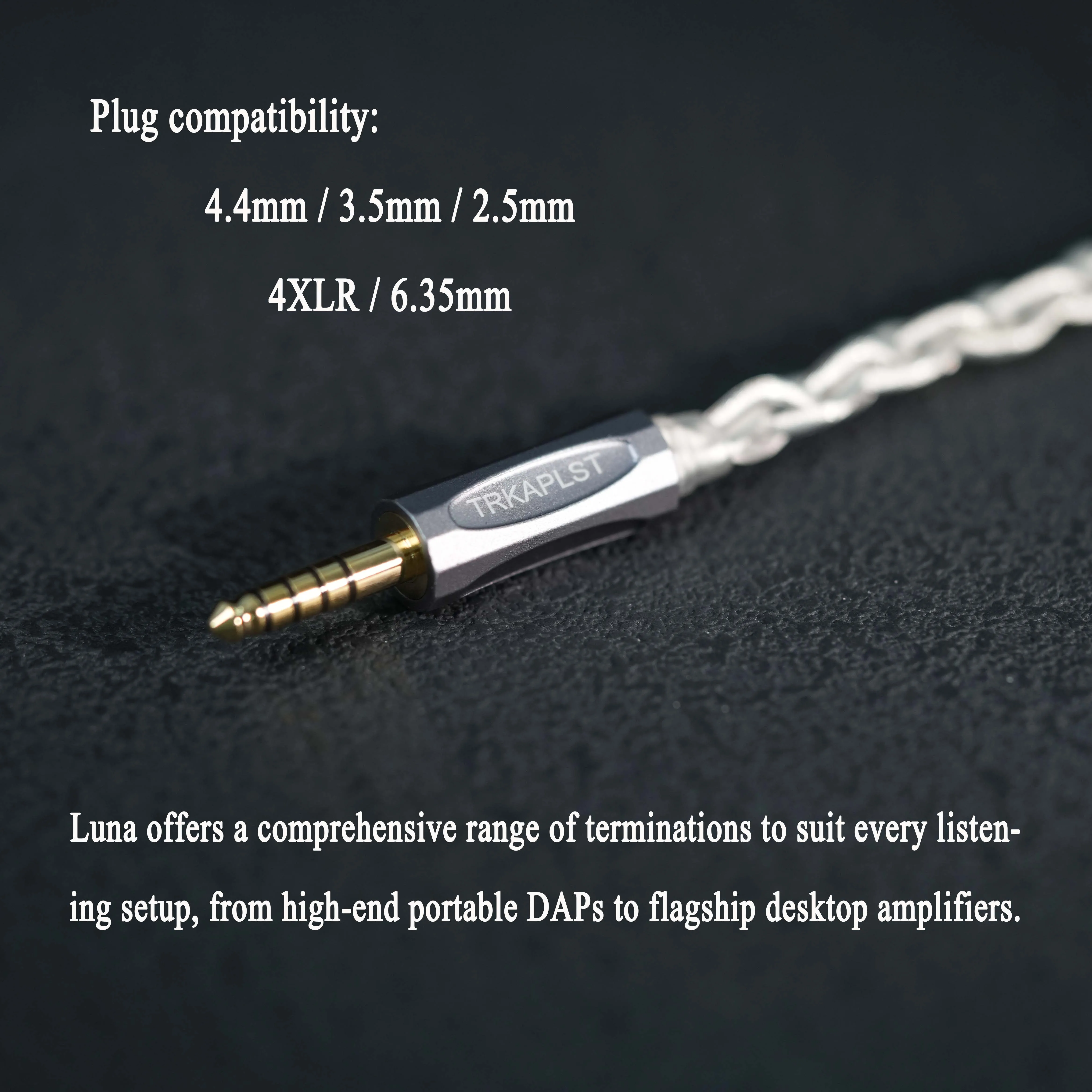 TRKAPLST-30 4-adriges IEM-Kabel mit 4,4 3,5 2,5 mm auf 0,78-poligem MMCX, IE900, TRSDual, 3,5 mm für HIFIMAN FIIO Headsets – Detail 6
