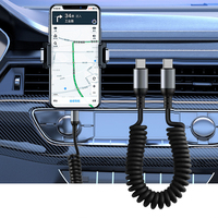 Spring Telescopic 100/27/66W 6A Fast Charging Type C Data Cable USB Micro Car Phone Charger for iPhone13 14 Pro Sumsung Xiaomi