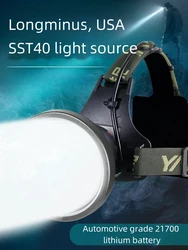 Outdoor Headlights Strong Light Rechargeable Ultra Bright Long-Range Head Mounted Flashlight Ultra Long Endurance LED MiningLamp