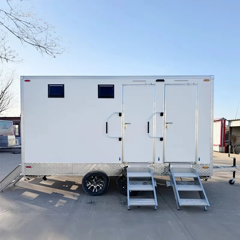 Luxury Portable Restroom Trailer Durable Mobile Toilet Trailer with Phone Holder for Outdoor Event Use
