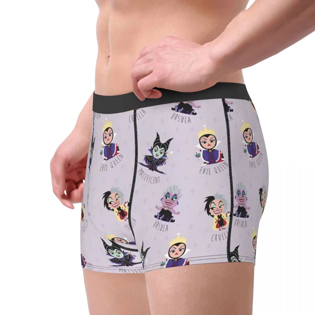 Sexy Boxer Villains Cartoon Queen Movie Shorts Panties Briefs Men Underwear Evil Maleficent Polyester Underpants Male Plus Size