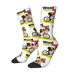 Men Women Cartoon Wout Van Aert Cute Socks Comfortable Funny Happy Belgian Cyclist Racer Socks Accessories Middle Tube Socks