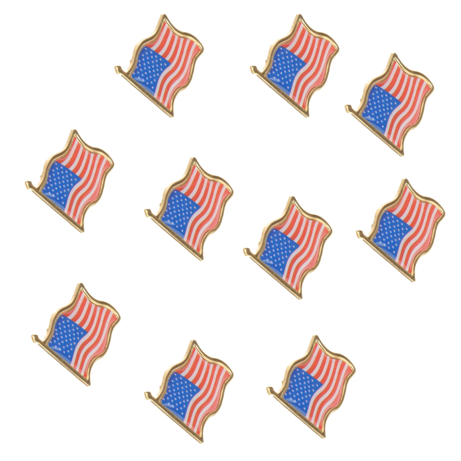 

10 PCS Pin Badges Brooch Clothes Pins USA Flag Backpack American Lapel Man Cork Board