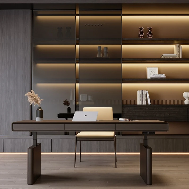 

Intelligent Electric Lifting Desk Computer Desk Office Workbench Home Double Living Room Light Luxury Italian Minimalist Modern