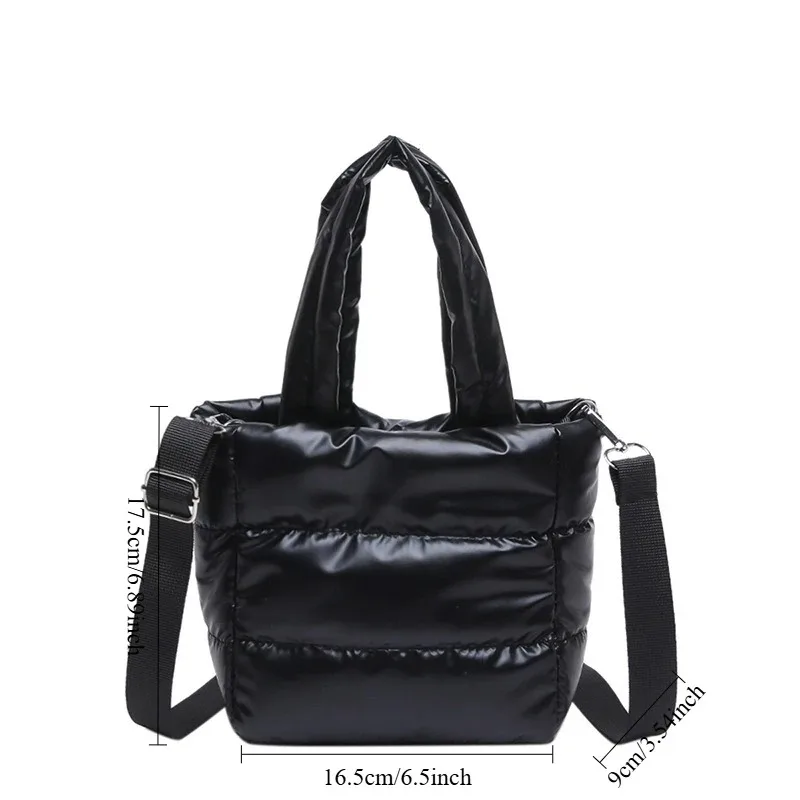 Female Bags Woman Puffy Lightweight Handbag LargeCapacity Quilted Shoulder Bag Adjustable Strap Puffer Tote Handbag Shopping Bag