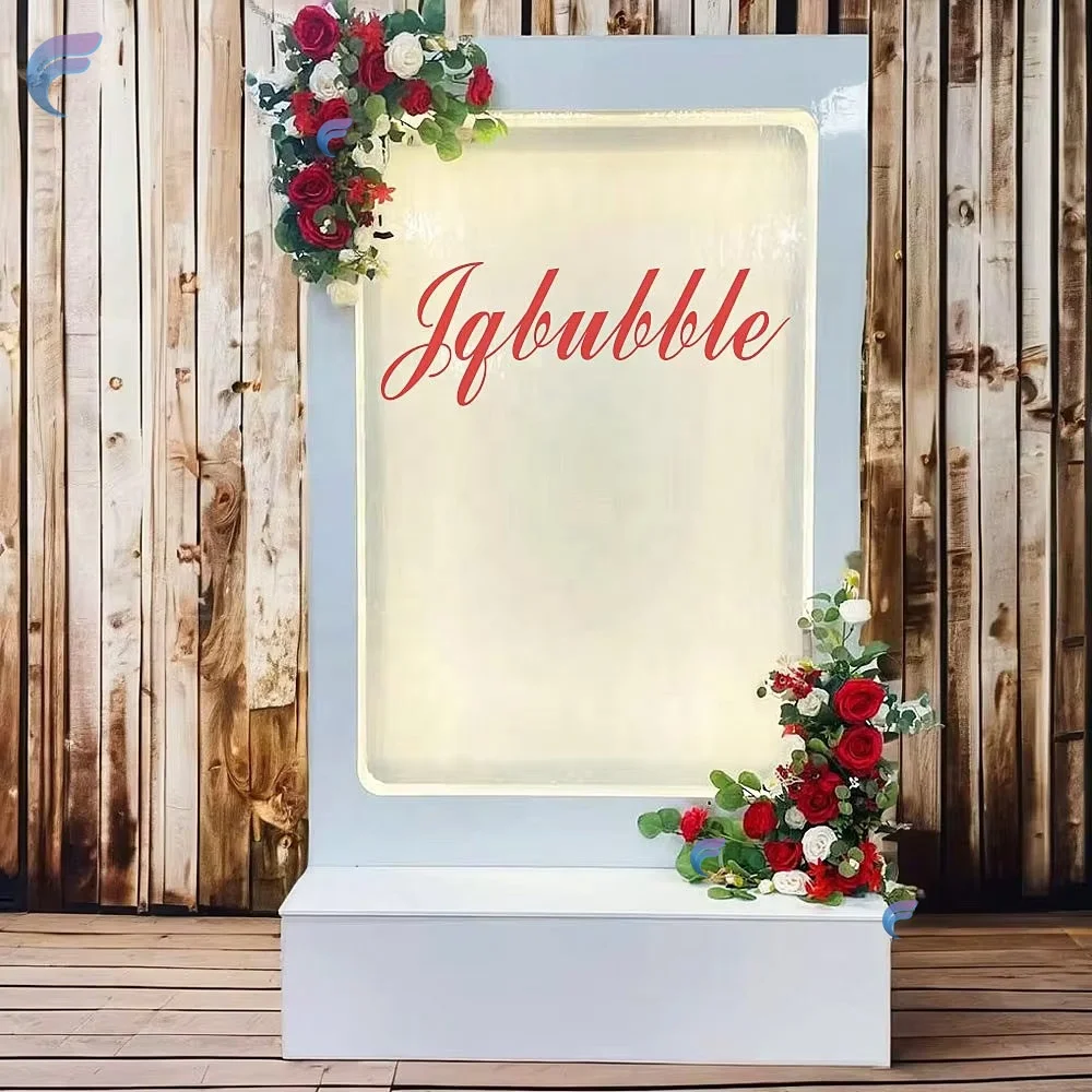 Customization.Whosale Indoor Glass Waterfall Wall with Wedding Decoration Wireless Control Wedding Fountain Waterfall