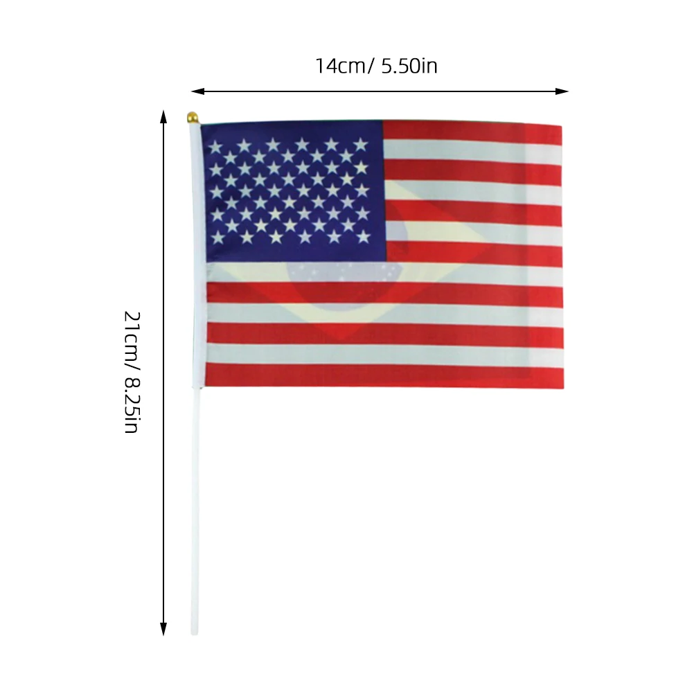50Pcs Mini Hand Held Stick Flags Lightweight Long-Lasting Country Flags for Bar Garden Event Decorations