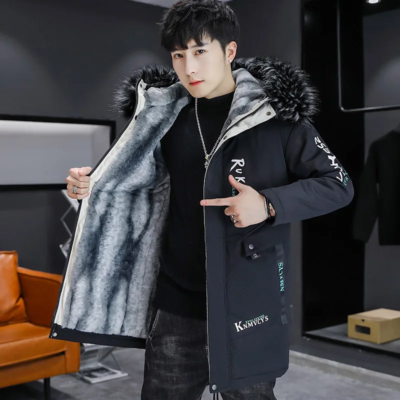 Winter Jacket Men Fur collar Thicken Outerwear Men Parka Coat 2023 High Quality Hooded Fur Lined Thick Warm Parkas