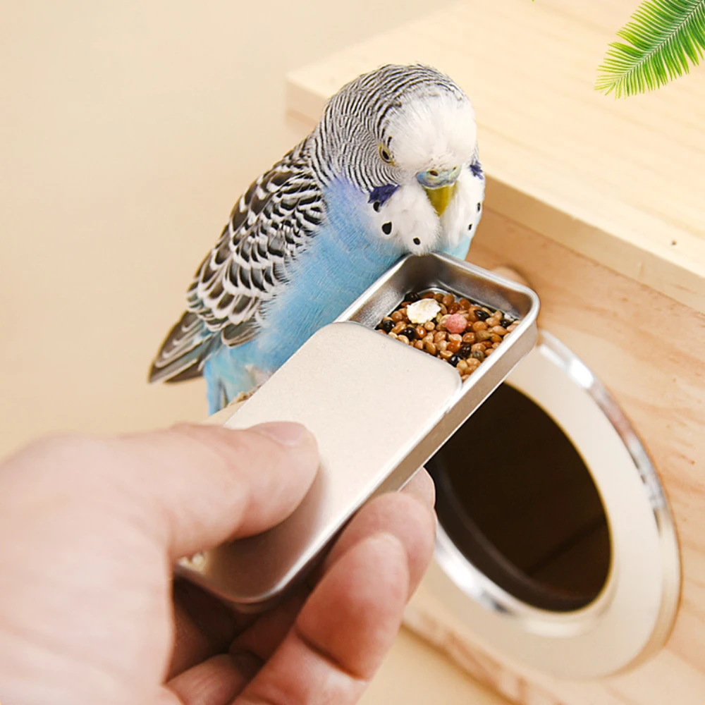 

Bird Feeding Handheld Feeder Parrot Mini Feeding Box Multiple Colors Bird Training Food Jar Bird Growth Training Interactive Toy