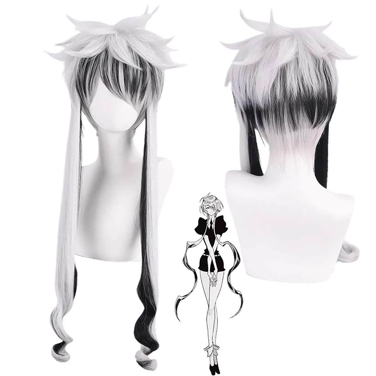 Halloween Party Land of the Lustrous Ghost Quartz Long Color Mixing Wig