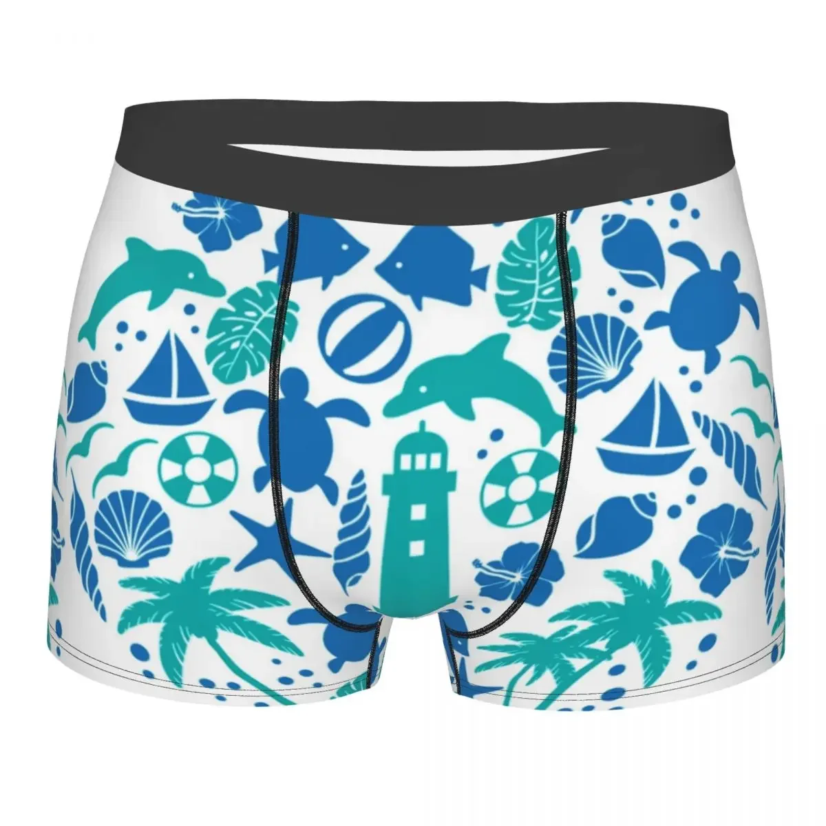 Men's Ocean Life Starfish Underwear Funny Boxer Shorts Panties Homme Soft Underpants S-XXL