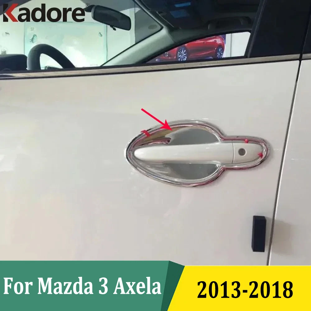 

For Mazda 3 M3 Axela 2013-2015 2016 2017 2018 Chrome Side Door Handle Bowl Covers Trim Sticker Car Accessories