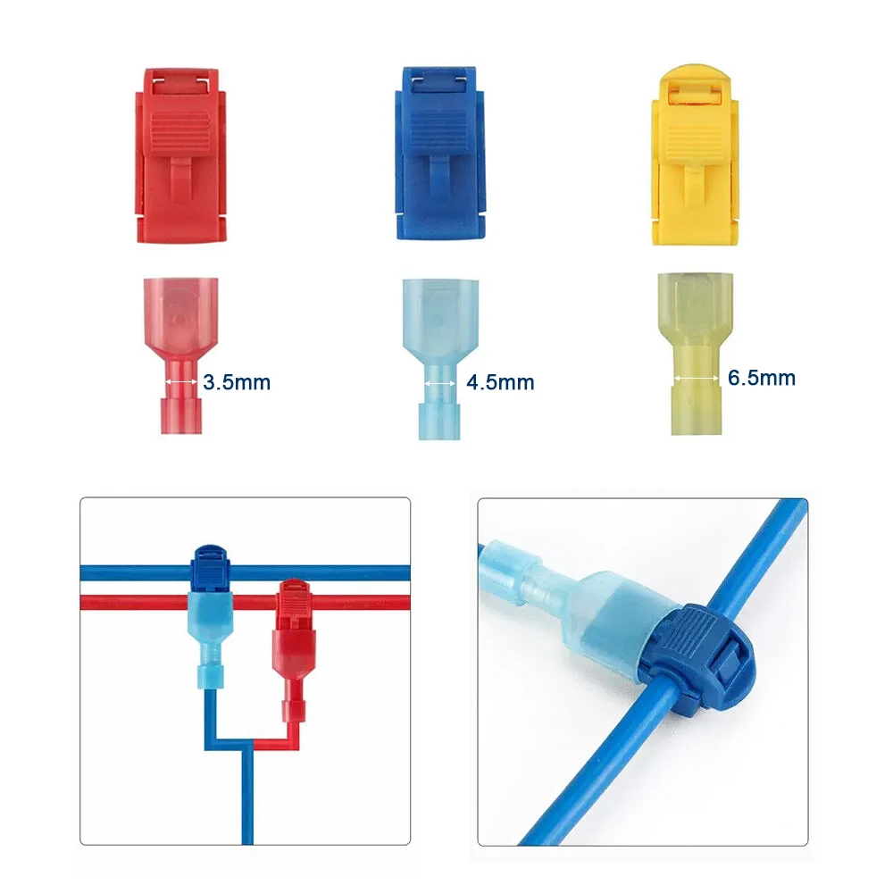 

T-Tap Electrical Cable Connectors Snap Splice Quick Lock T1 T2 T3 Wire Terminal Crimp Organizer Waterproof Electric Connector