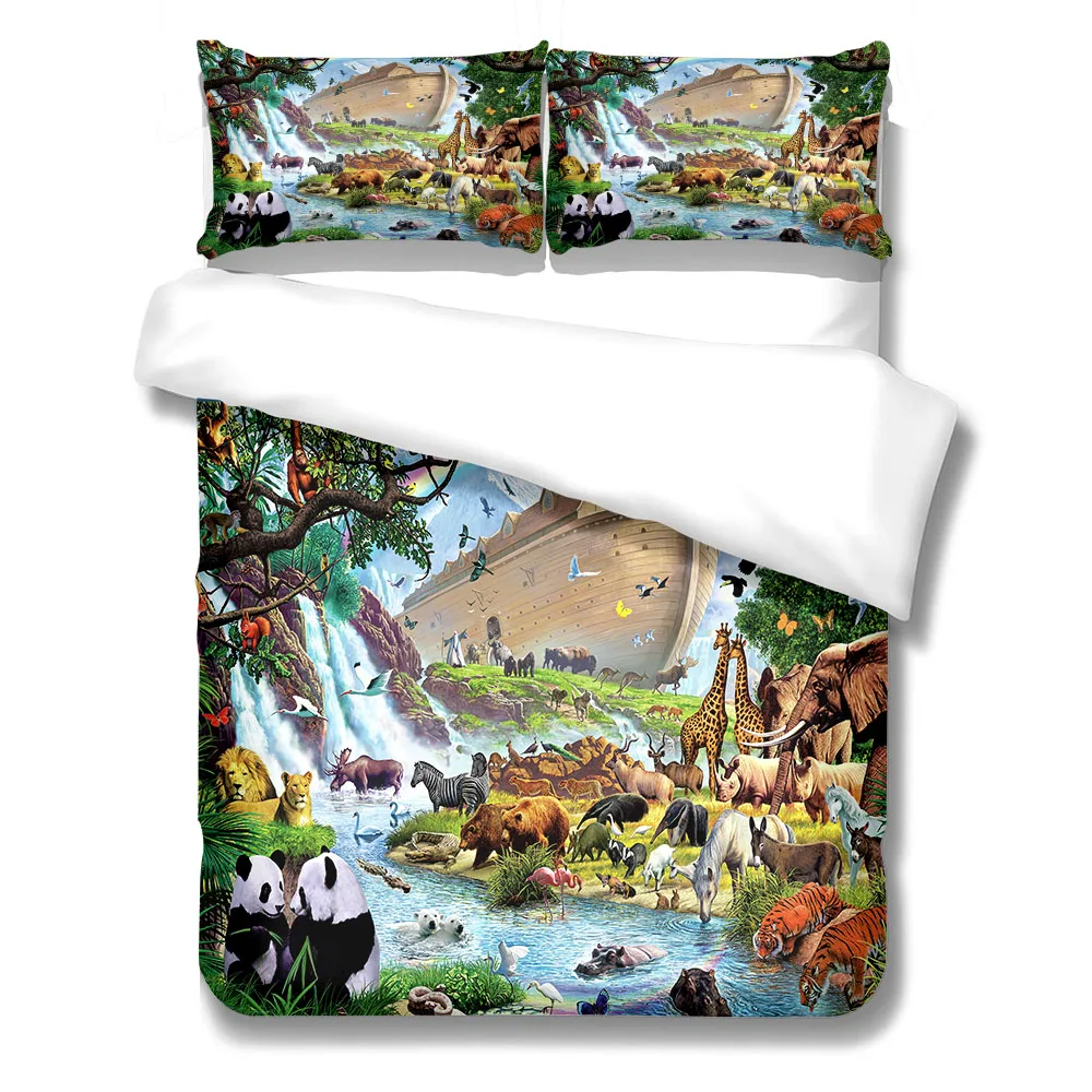 

World Wild Animals Duvet Cover Set UK Single Double Queen US Twin Full King Size Bed Linen Set