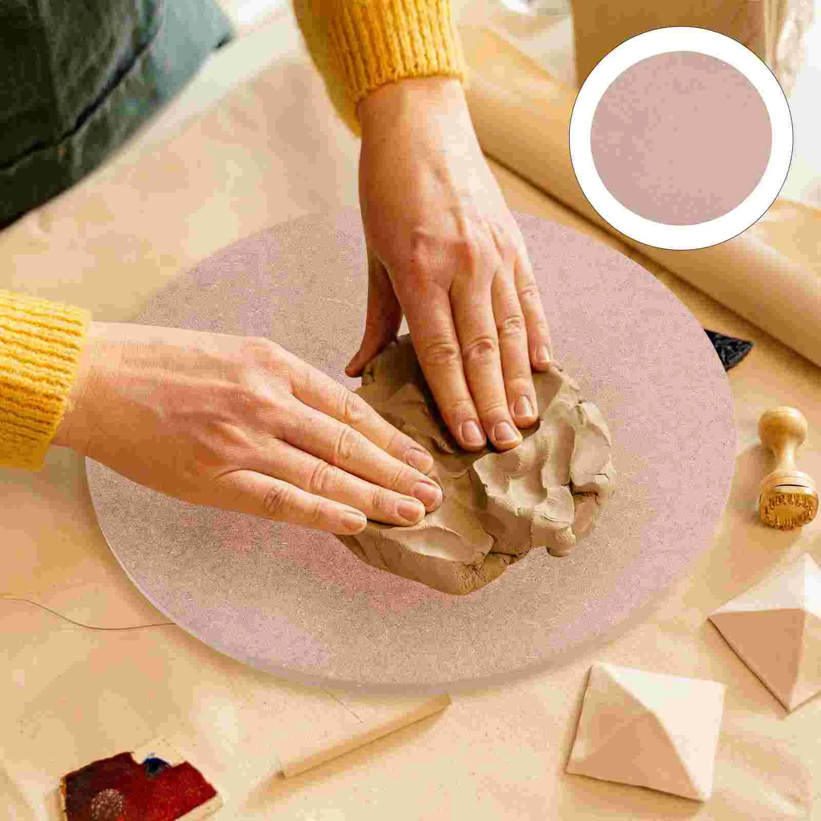 Plant Sculpture Base Making Plate DIY Clay Craft Supplies Pottery Turntable Drying Wood for Brown Supply