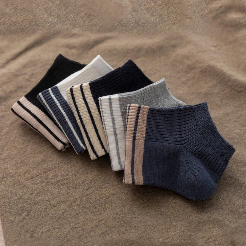 5 pairs of spring and summer boat socks male invisible socks