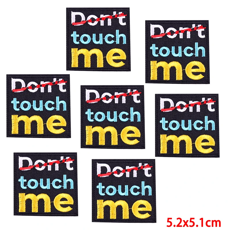 10PCS/Lot Punk Attitude Embroidery Iron On Patch Sarcastic Quote Warning Sign Aesthetic for Vest Jacket Edgy Statement Piece