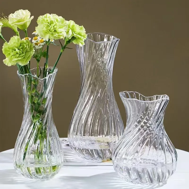CX modern transparent glass vase water culture hydroponics dried flower arrangement decoration