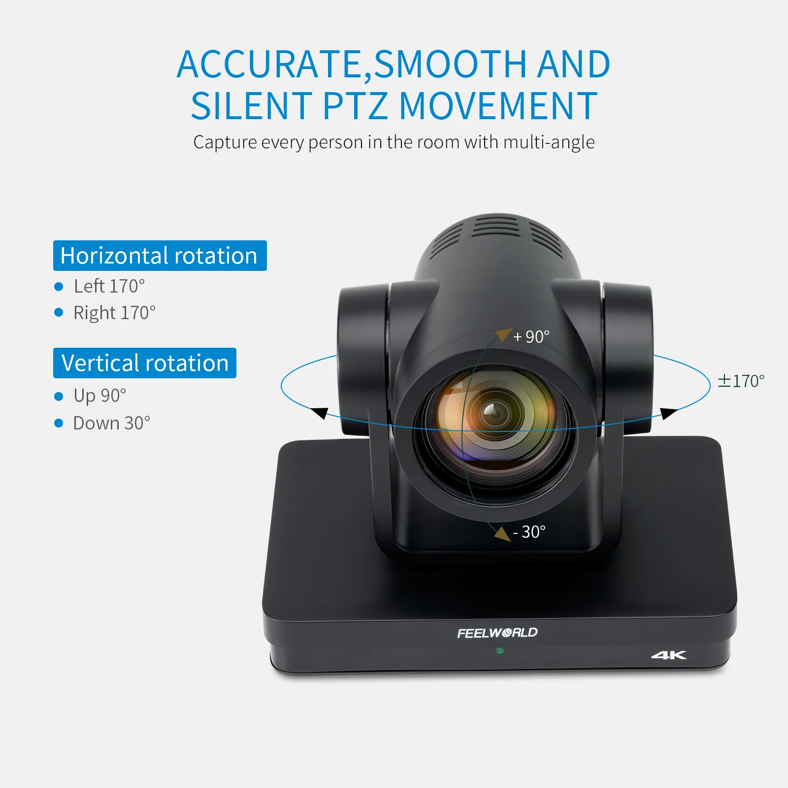 FEELWORLD-cámara SDI UHD4K12X PTZ, HDMI, USB, IP, Zoom óptico 12X, 4K, 30FPS, para transmisión en vivo de videoconferencia, educación
