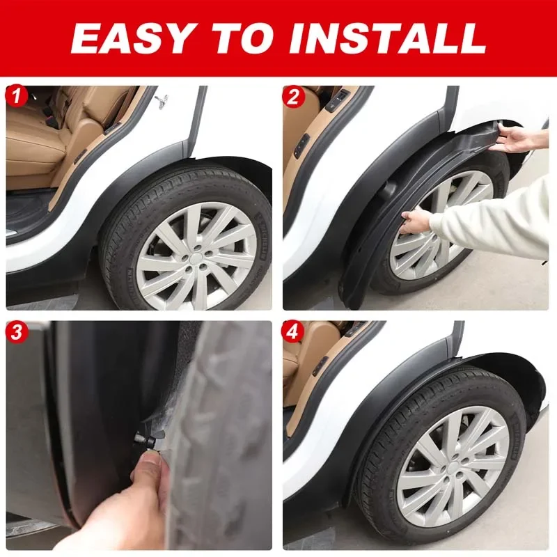 

For Land Rover Range Rover Vogue 2023-2025+ Black Car Rear Wheel Fender Sticker Car Exterior Decoration Accessories 2Pcs