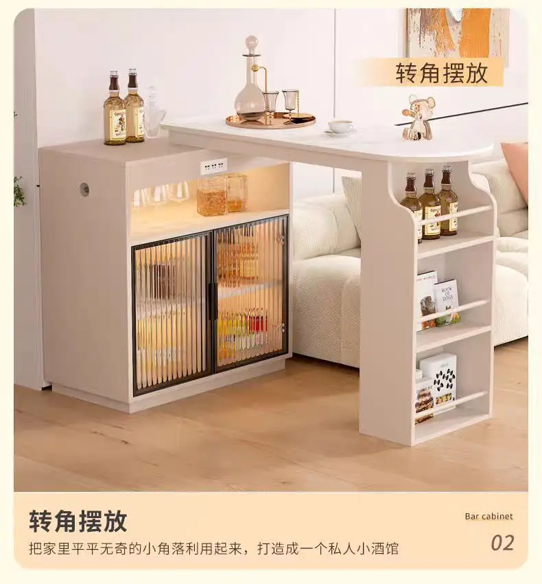 Bar partition cabinet, living room pull-out sofa, bar counter retro black storage cabinet, side cabinet with dining table silk f