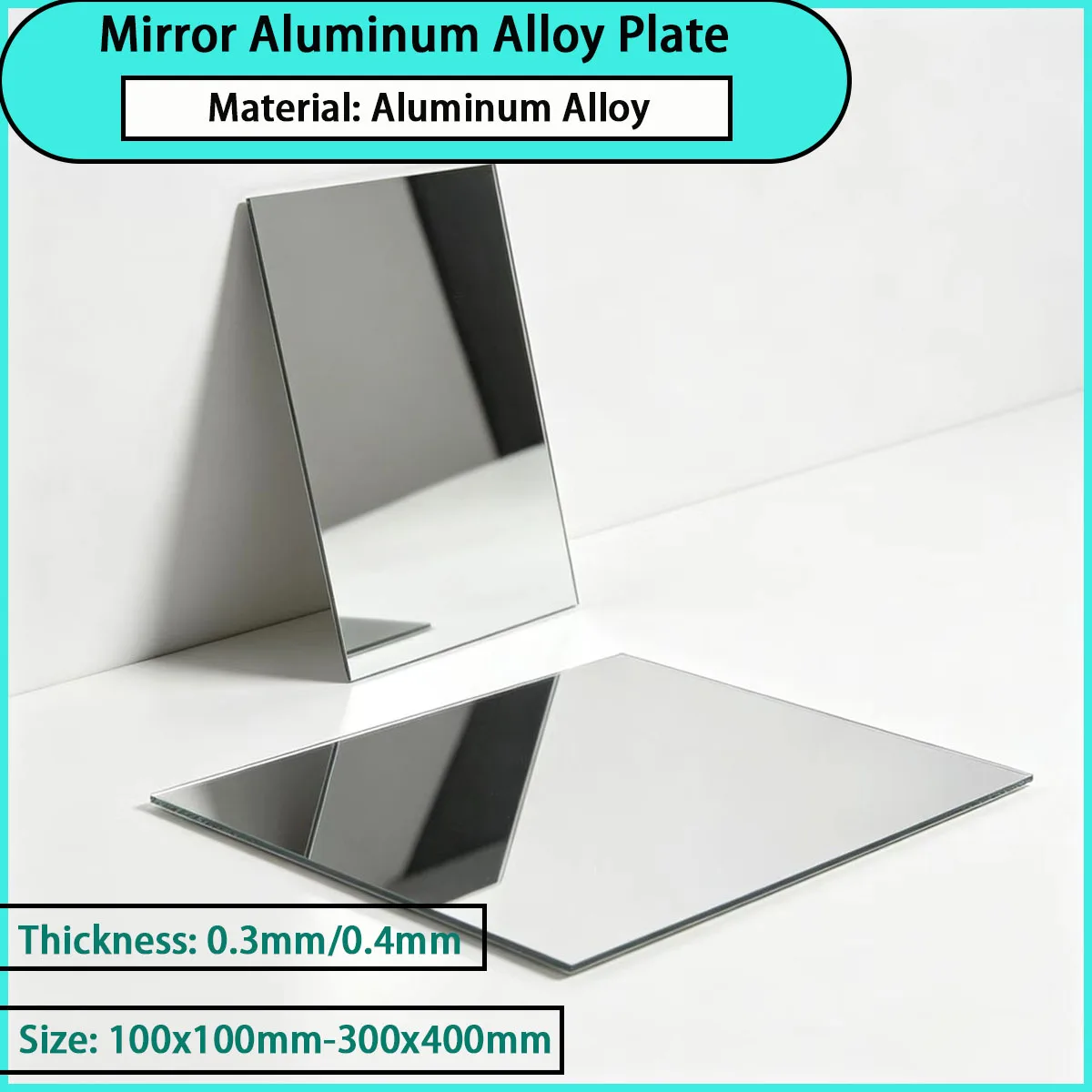 Size 100x100mm-300x400mm Mirror Aluminum Alloy Plate for Lighting Reflectors, Decorative Panels, Etc
