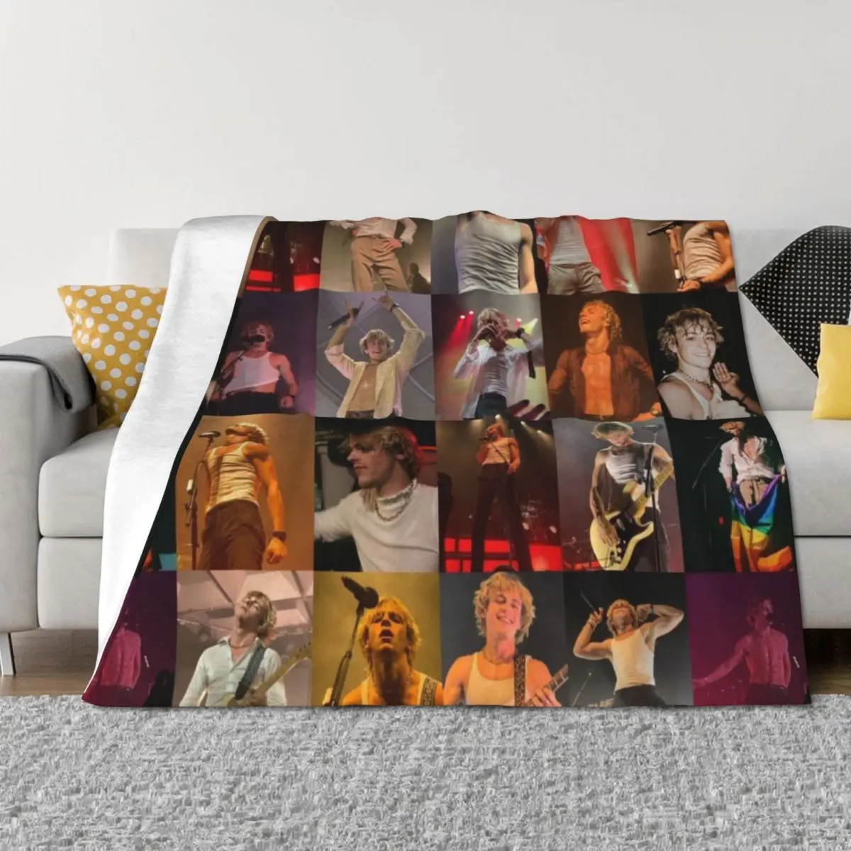 

Ross Lynch Throw Blanket Personalized Gift Bed linens Flannel Fabric Kid'S Blankets