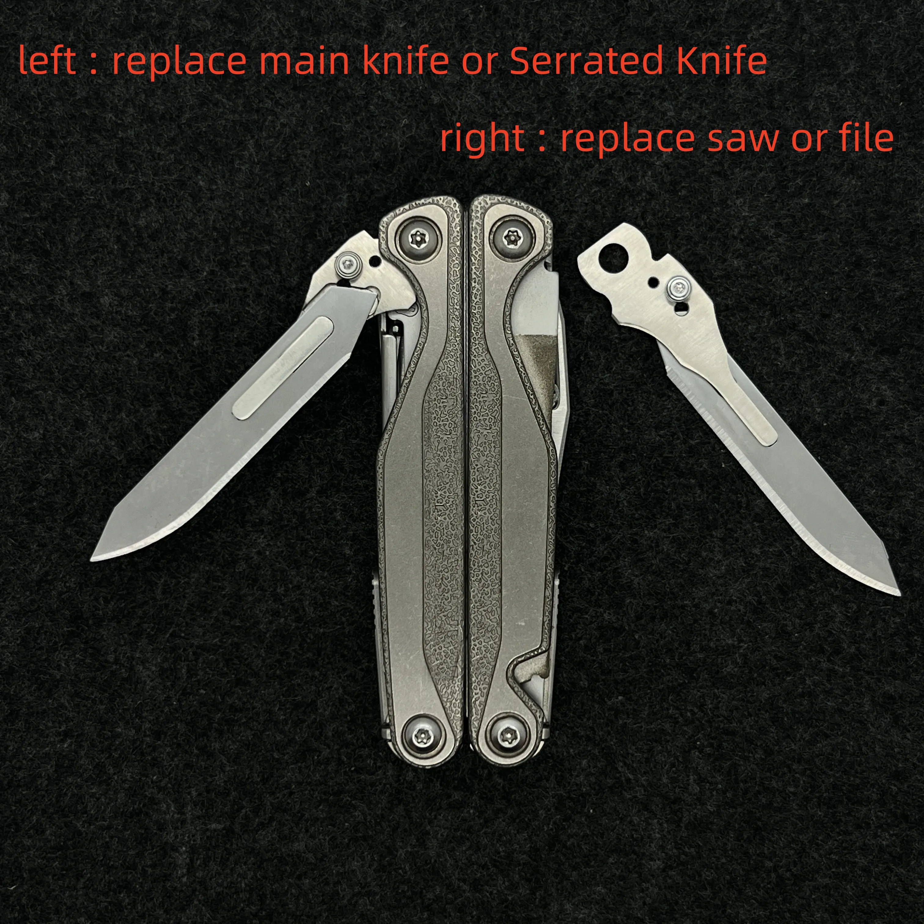 1 set For Leatherman TTI Wave Signal Scalpel Handle with Thumb Grip Easy Open Replace Main Knife Fit Surgical Blades No.60