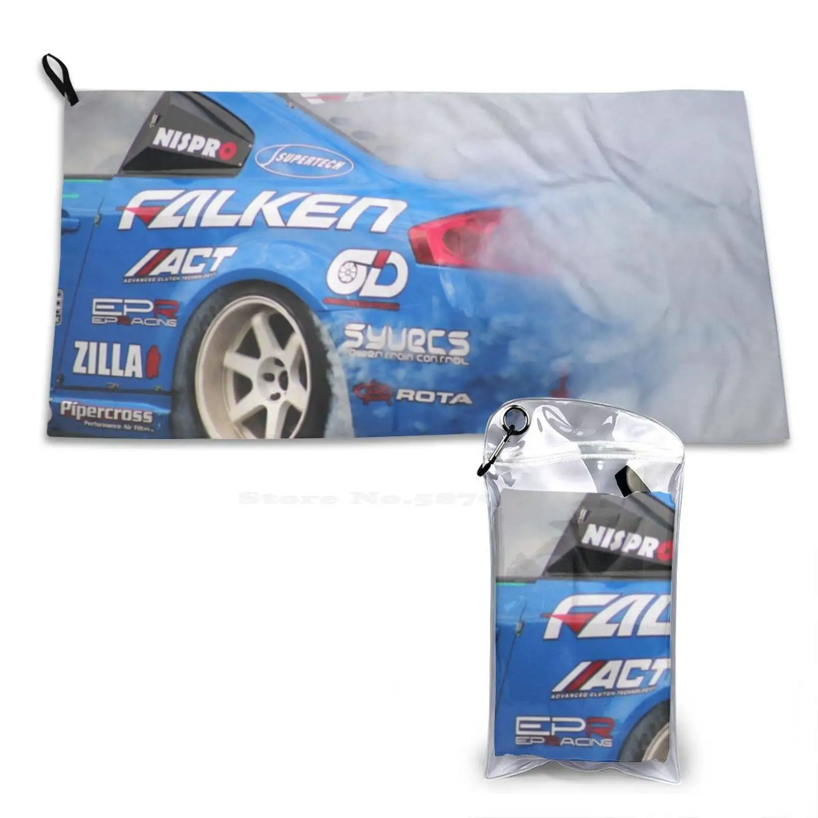 Falken Drift 3D Print Pattern Soft Towel Bdc British Champion Drifting Falken Team Smoke Perggals Car