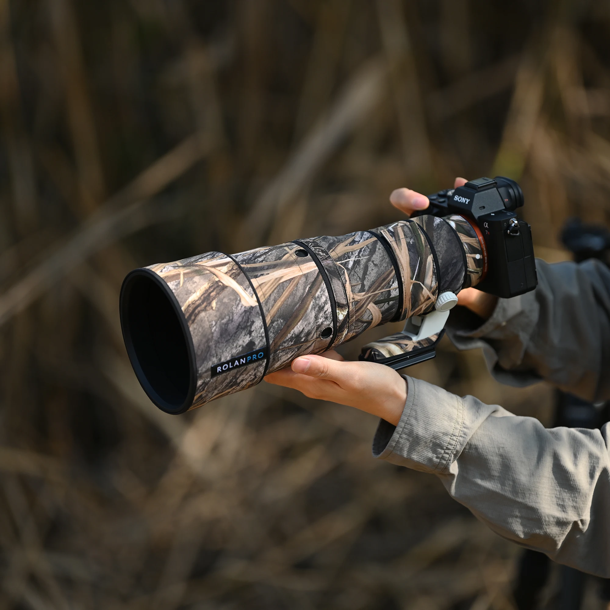 ROLANPRO Wasserdichter Objektivschutz für Sony FE 600mm F6.3 GM OSS Camo Regenschutz Schutzhülle SEL600F63GM Etui 600F6.3GM Stoff – Detail 5
