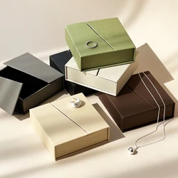 Folio Flip Jewelry Packaging Box Wearing Armor Earring Necklace Ring Jewelry Organizer Box Paper High-end Jewelry Box Wholesale