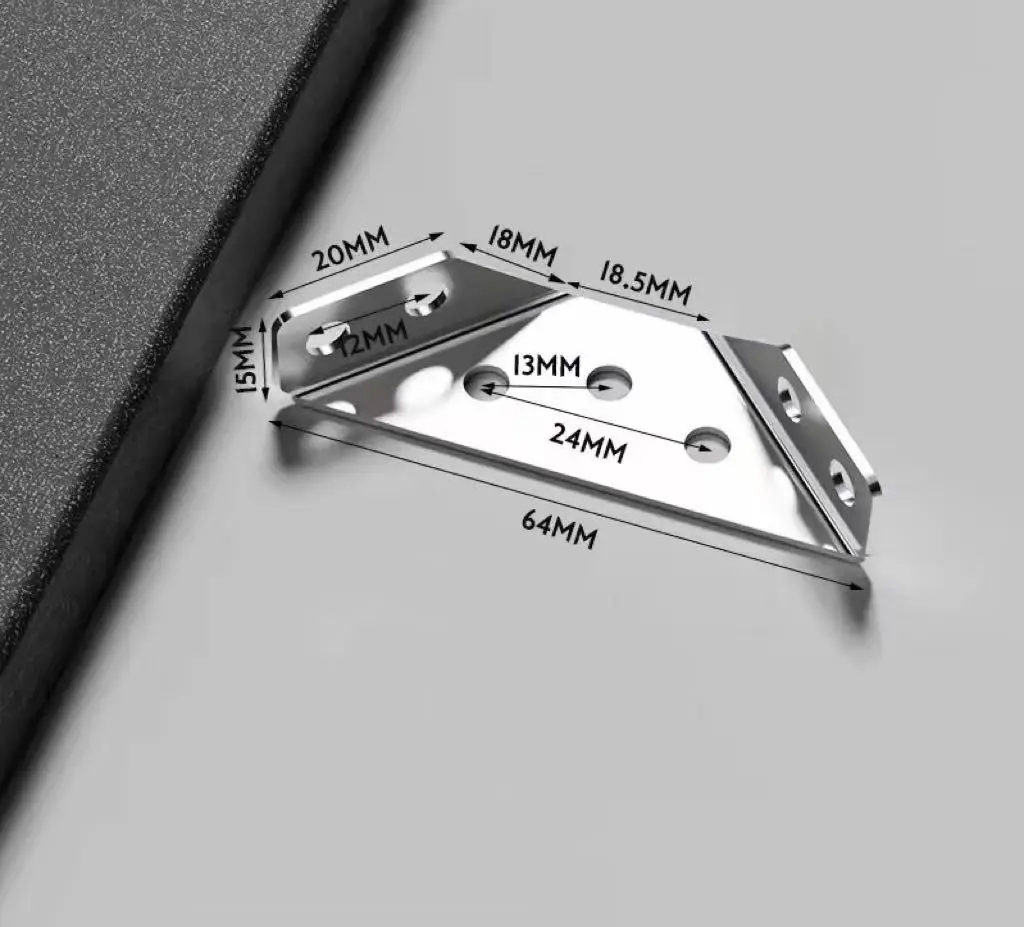Stainless Steel Corner Brackets with Screws 90° Right Angle for Wood Furniture Shelves Cabinets Corner Connector