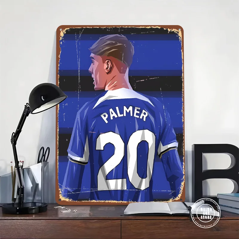 Soccer Player Palmer #20 Metal Poster Customized Wall Art Retro Vintage Tinplate Signs for Man Cave Coffee Bar Accessories Decor
