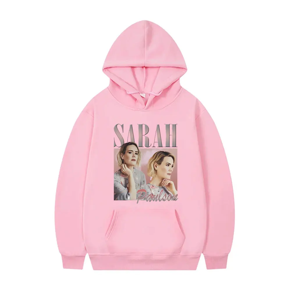 Sarah Paulson Graphic Hoodie Men\'s Casual Fleece Cotton Sweatshirt Men Women Hip Hop Oversized Hoodies Male Vintage Streetwear