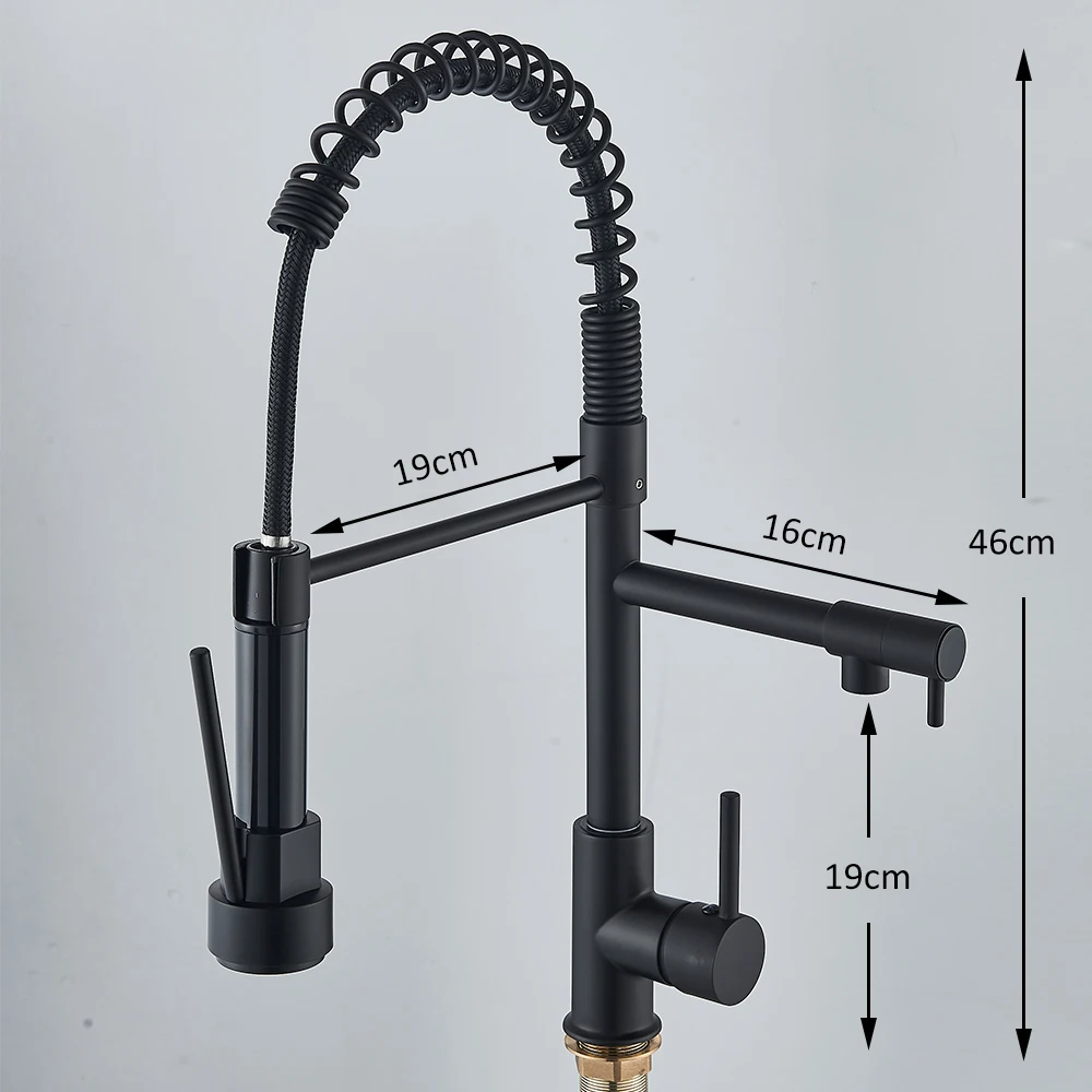 Spring Kitchen Sink Faucet Pull Down Spray Single Lever Hot Cold Mixer Water For Kitchen Sink Dual Spout Faucet