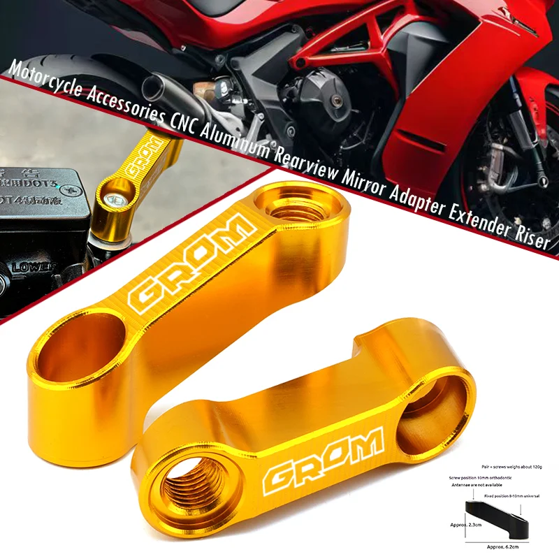 NEW For Honda GROM MSX 125 MSX125 GROM125 125GROM Motorcycle Accessories CNC Aluminum Rearview Mirror Adapter Extender Riser