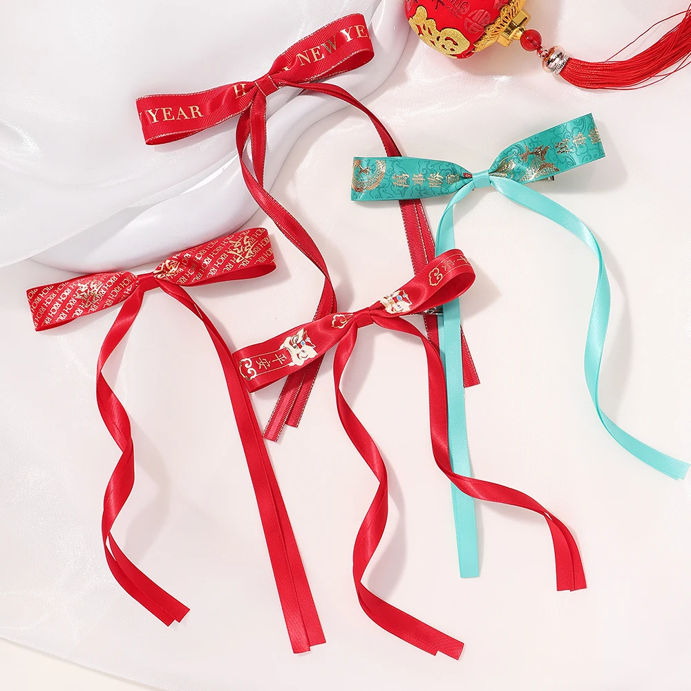 Candy Ribbon Tassel Bowknot Hair Clips Sweet Women Streamer Hairpin for Women Girls Long Bows Barrettes Head Clip Accessories