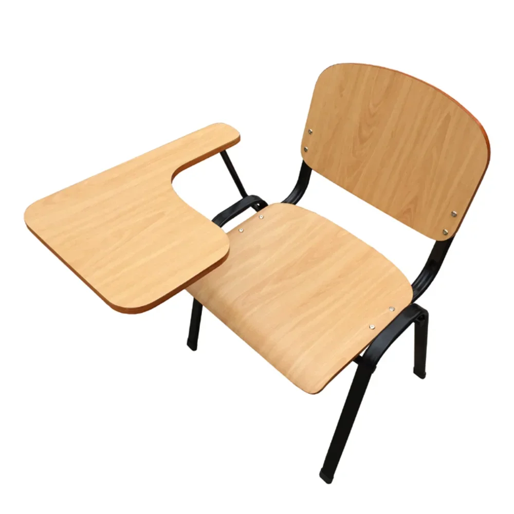 Heavy Duty Student Table and Chairs College Writing Pad Chair Wood Student Sketching Chair with Writing Tablet for Writing