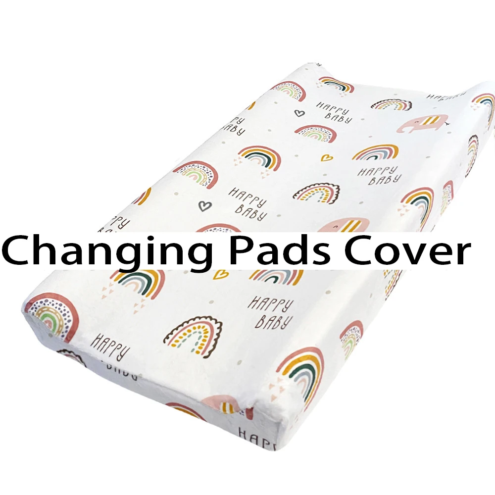 1Pc Super Soft Reusable Changing Pad Cover Printing Design Minky Material Baby Breathable Diaper Pad Sheets Cover