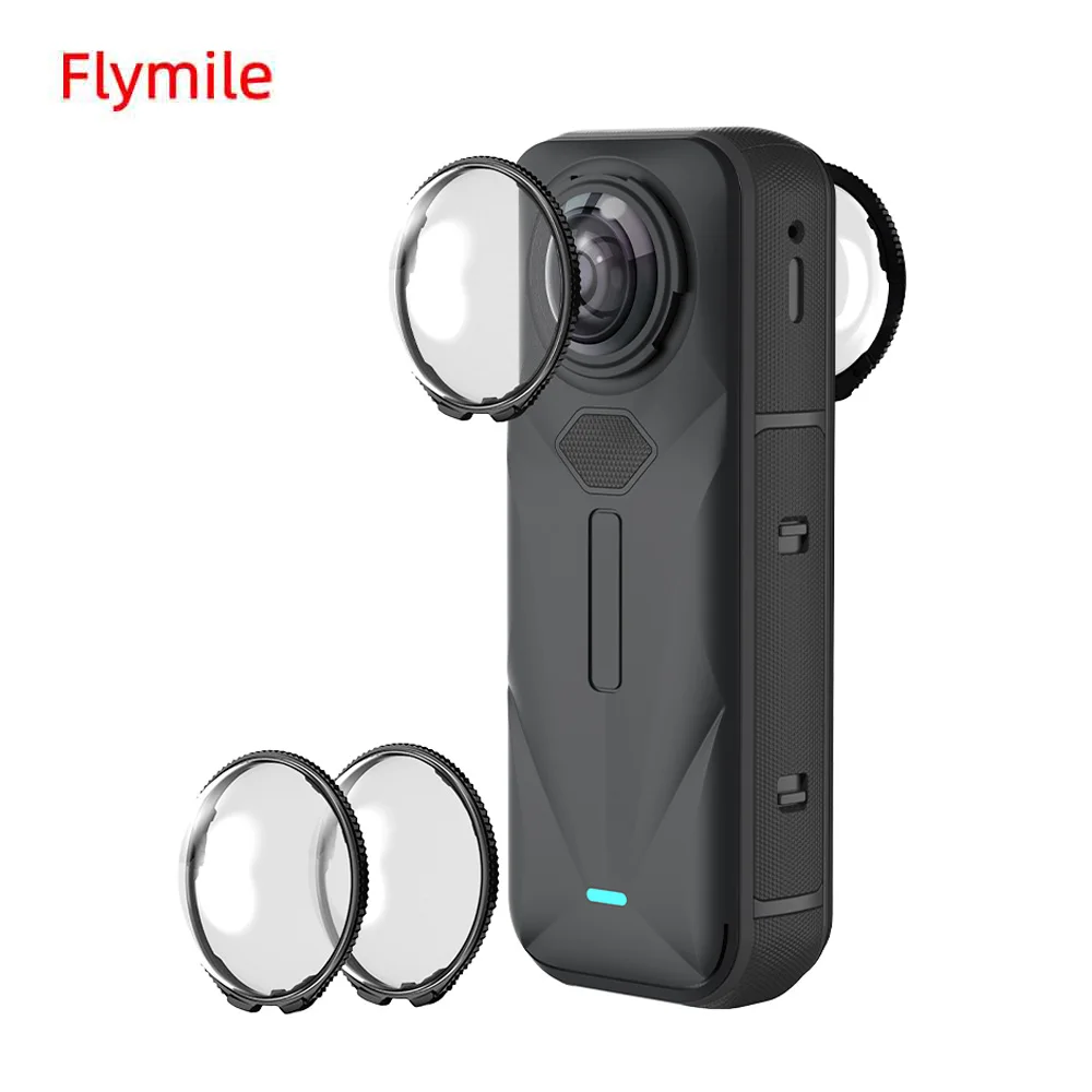 

Flymile X5 Premium Lens Guards for Insta360 X5 Camera Accessories HD Optical Tempered Glass Lens Scratch-resistant Protector