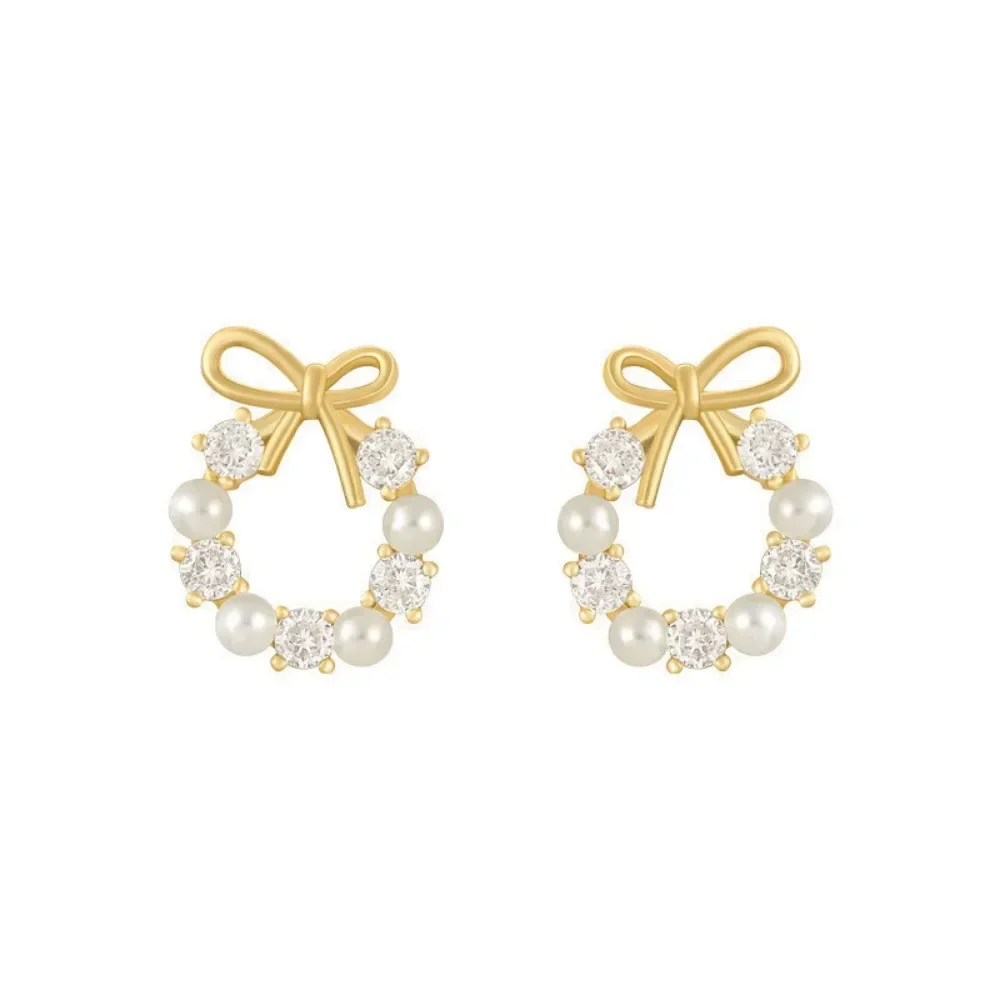 FSUNION 2025 جديد موس صغير D القوس أقراط المتقدمة تحسس قصيرة ترصيع أقراط للنساء الأذن مجوهرات اكسسوارات هدايا #4