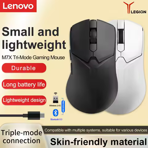 Mouse Gaming Mouse Lenovo Legion M7X Se Phantom Black Gaming Mouse Three-Mode Connection Wired+2.4G+Bluetooth Rechargeable Bluetooth Mouse Wireless Bluetooth Mouse Lenovo Gaming Mouse