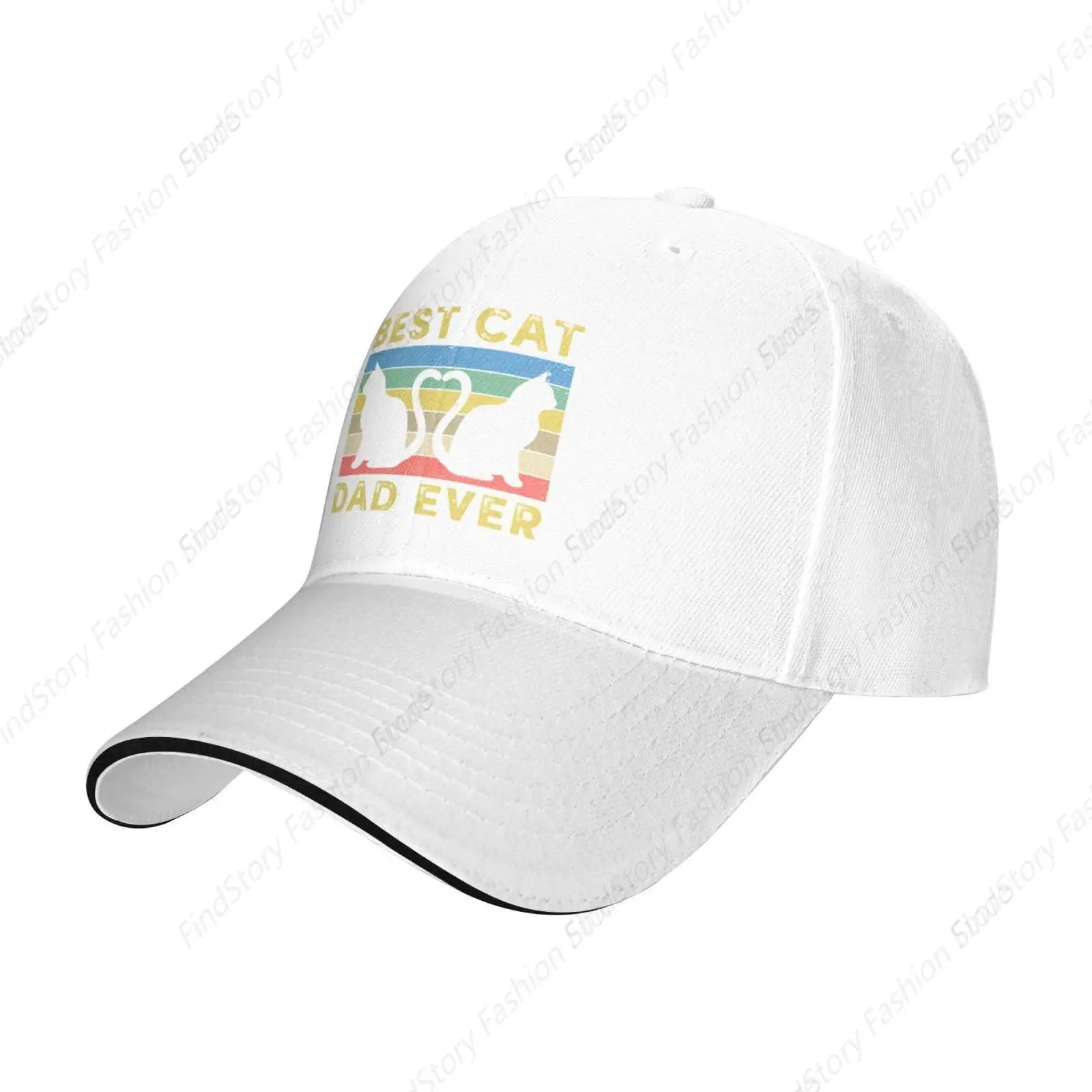 

Funny Best Cat Dad Ever Baseball Cap Trucker Sandwich Brim Hat Adjustable Unisex Sports Fishing Golf Dad Hats Outdoor