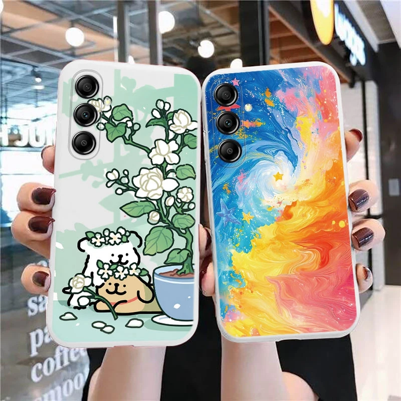 Frosch Dinosaurier Blume Liebe Marmor Handy hülle für Samsung Galaxy M15 M35 M55 C55 F55 F15 5G Silikon stoß feste Schutzhülle