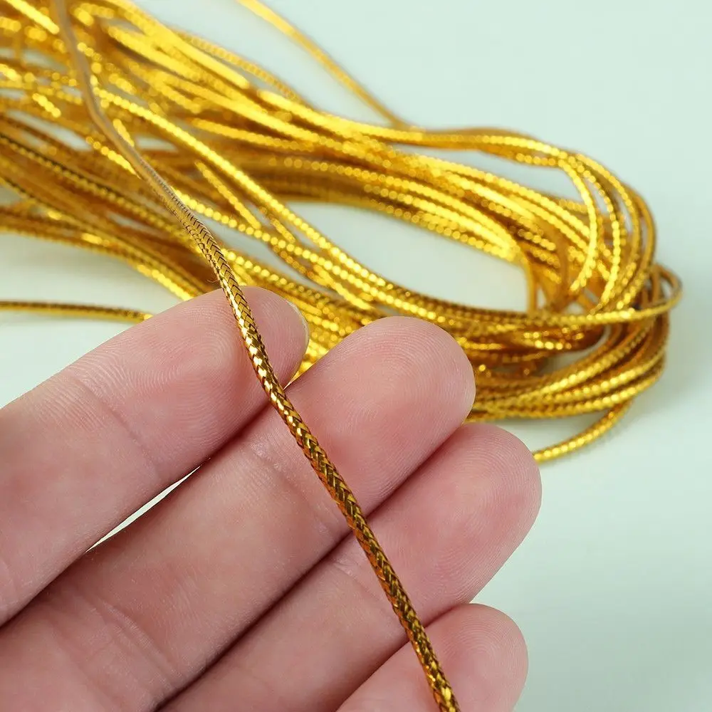 New Gold Silver Color Rope Cord 1.5mm Diameter 90M Length Gifts Packing String Thread Beading Cord for Jewelry Making