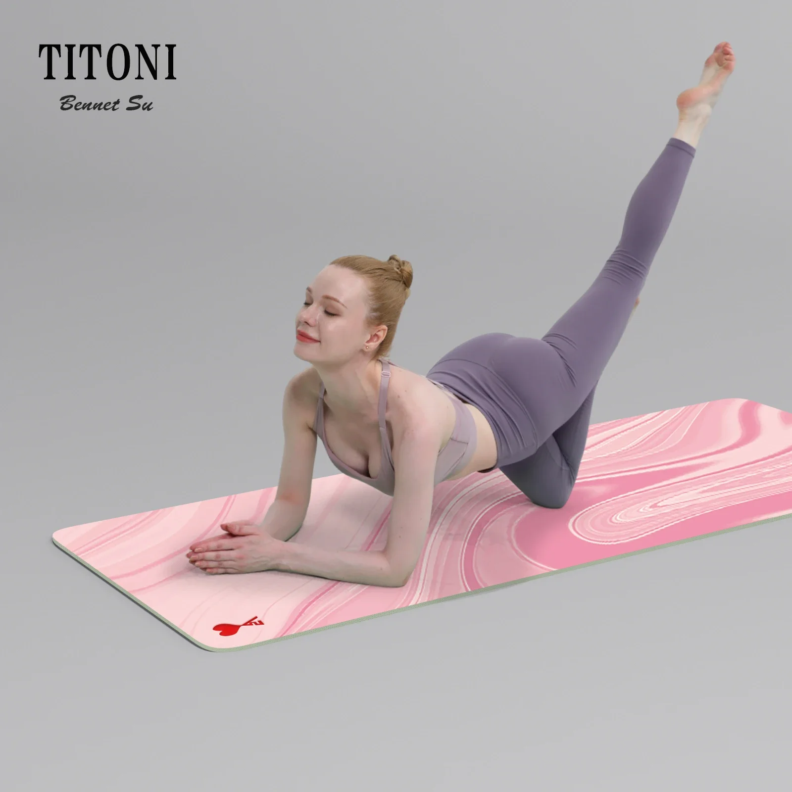 TITONI High Value Contrasted Color Pattern 5mm 6mm Thick Exercise Mat Extra Large Luxury Natural PU Rubber Yoga Mat Custom Logo