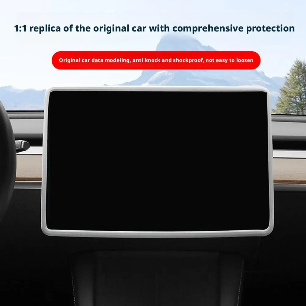 For Tesla Y Highland 2024 Juniper 2025-up Screen Edge Protector Frame Center Console Decoration Interior Accessories